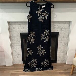 Peppermint bay black starfish print vintage maxi sundress dress